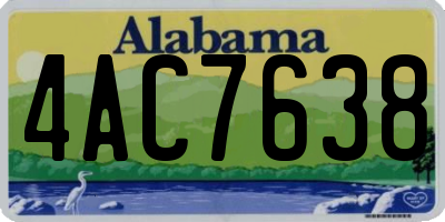 AL license plate 4AC7638