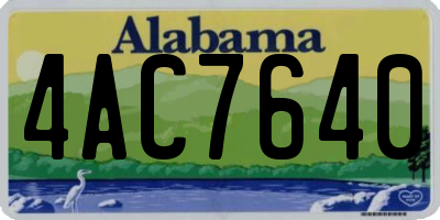 AL license plate 4AC7640