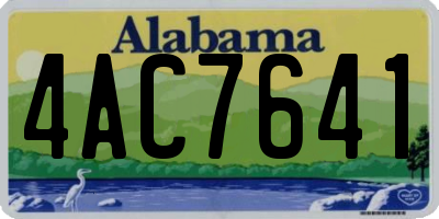 AL license plate 4AC7641