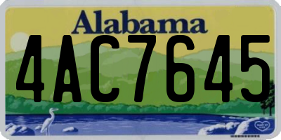AL license plate 4AC7645