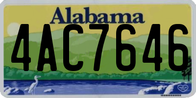 AL license plate 4AC7646