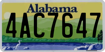 AL license plate 4AC7647