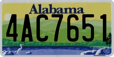 AL license plate 4AC7651
