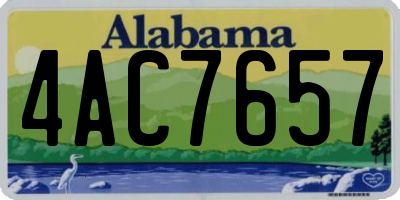 AL license plate 4AC7657
