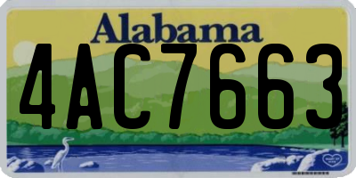 AL license plate 4AC7663