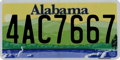 AL license plate 4AC7667