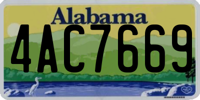 AL license plate 4AC7669