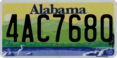 AL license plate 4AC7680