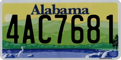 AL license plate 4AC7681