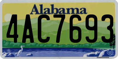 AL license plate 4AC7693