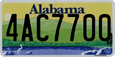 AL license plate 4AC7700