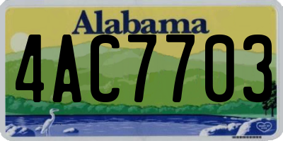 AL license plate 4AC7703