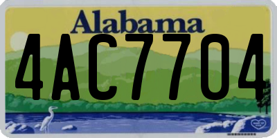 AL license plate 4AC7704