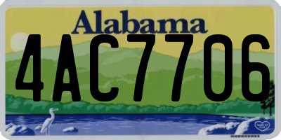 AL license plate 4AC7706