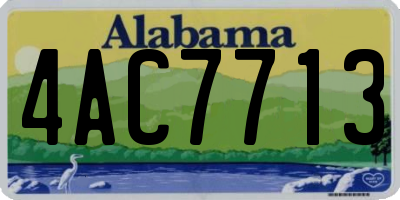 AL license plate 4AC7713