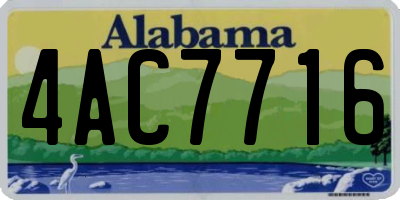 AL license plate 4AC7716