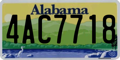 AL license plate 4AC7718