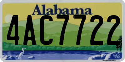 AL license plate 4AC7722