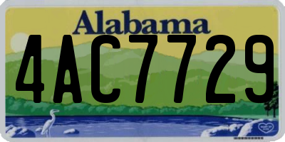AL license plate 4AC7729