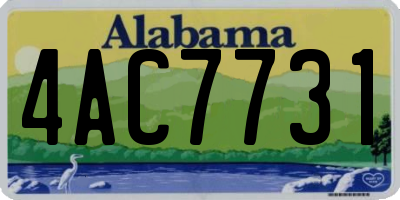 AL license plate 4AC7731