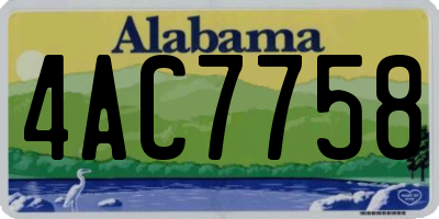 AL license plate 4AC7758