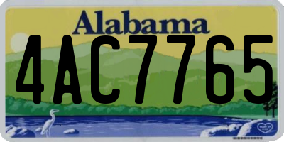 AL license plate 4AC7765