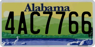 AL license plate 4AC7766