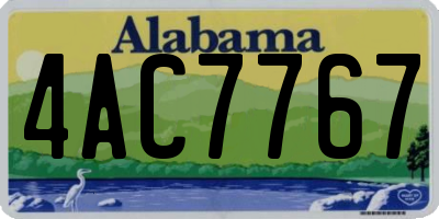 AL license plate 4AC7767
