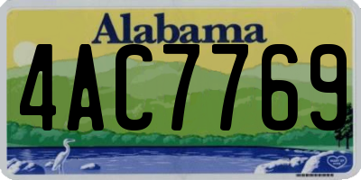 AL license plate 4AC7769