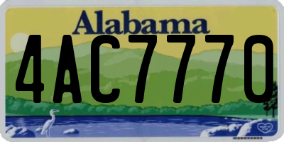 AL license plate 4AC7770
