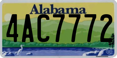 AL license plate 4AC7772