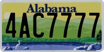 AL license plate 4AC7777
