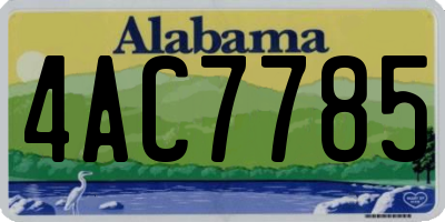 AL license plate 4AC7785