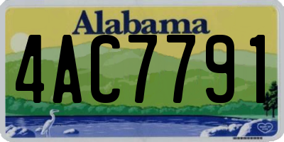 AL license plate 4AC7791