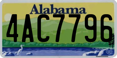 AL license plate 4AC7796