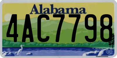 AL license plate 4AC7798