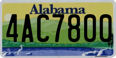 AL license plate 4AC7800