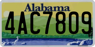 AL license plate 4AC7809