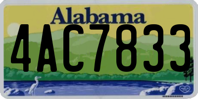 AL license plate 4AC7833