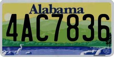 AL license plate 4AC7836