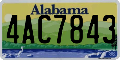 AL license plate 4AC7843