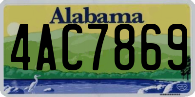 AL license plate 4AC7869