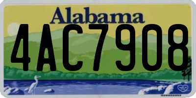 AL license plate 4AC7908