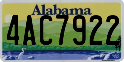 AL license plate 4AC7922