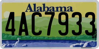 AL license plate 4AC7933