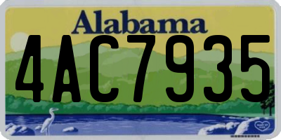 AL license plate 4AC7935