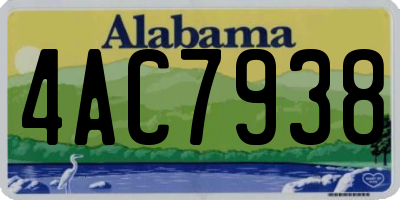 AL license plate 4AC7938