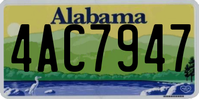AL license plate 4AC7947
