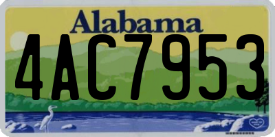 AL license plate 4AC7953