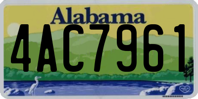 AL license plate 4AC7961